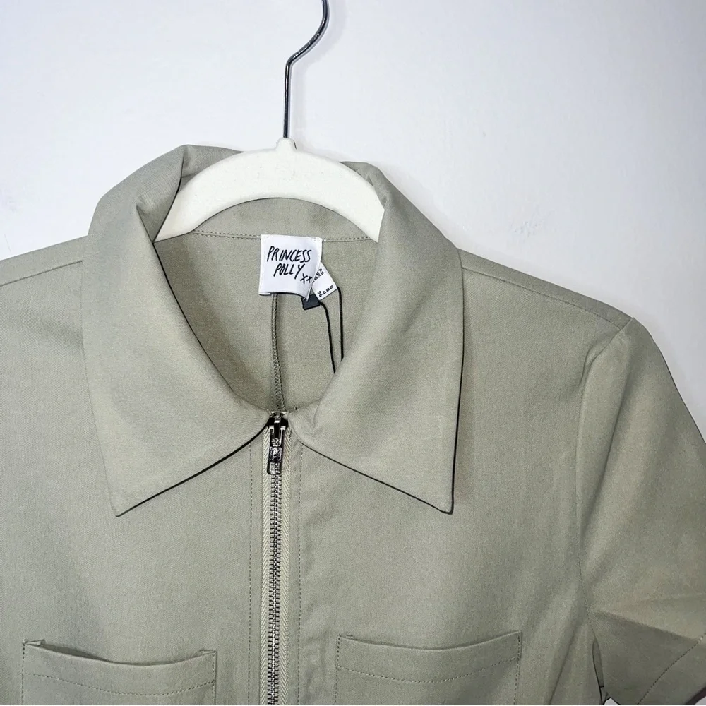 Princess Polly NWT Loretta Jumpsuit Khaki - Picture 7 of 10